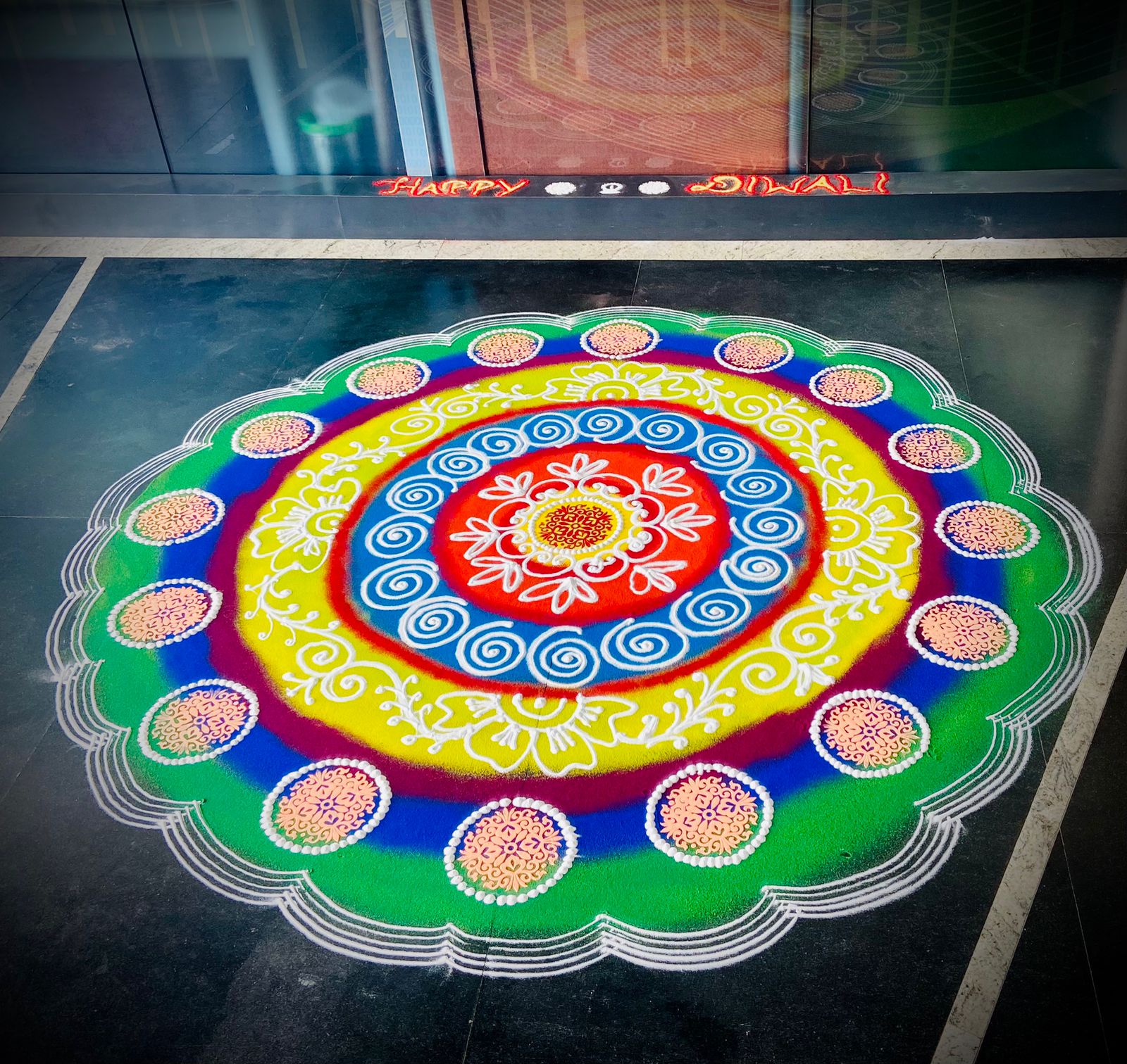 2022 Deepavali 4 Rangoli at CloudifyOps Bangalore office for Deepavali 2022